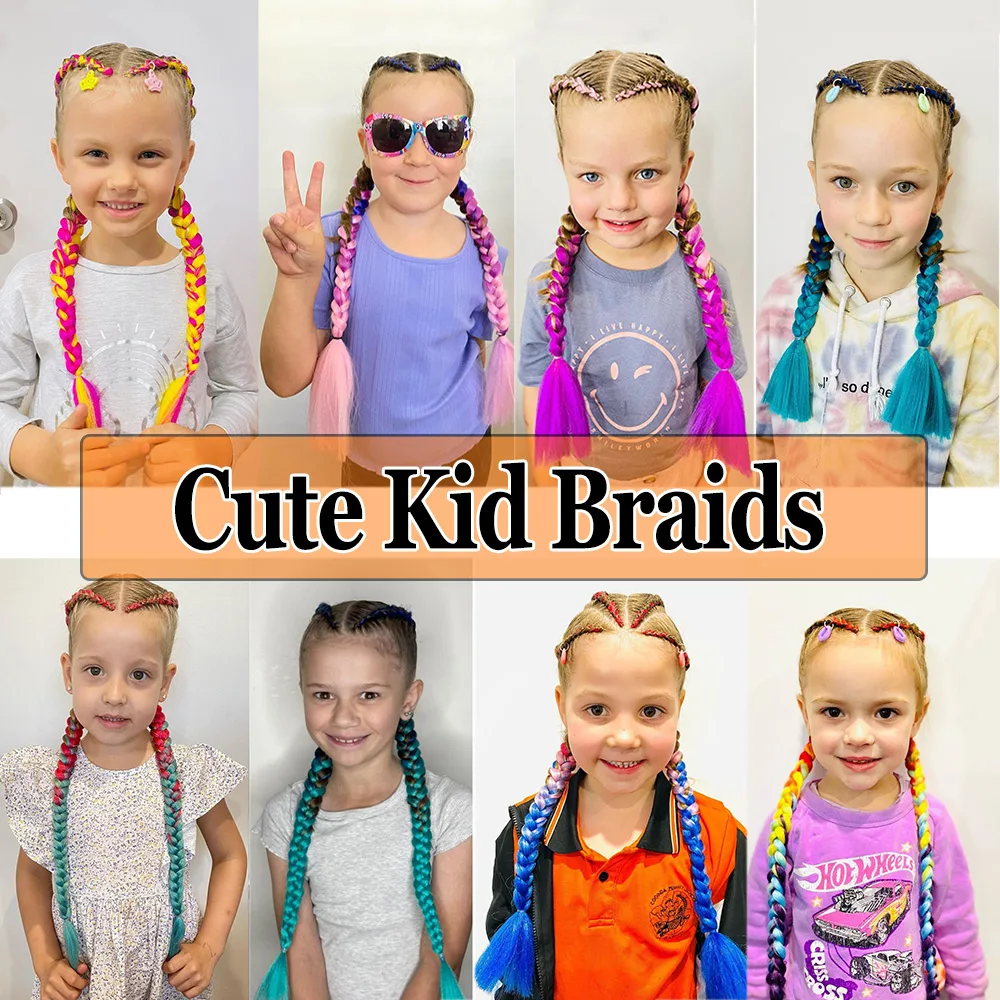 Cute kids braids with beads 