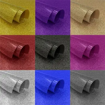 

DIY Glitter Heat Transfer Vinyl HTV Printing Sheet Permanent Adhesive T-Shirt Iron On Heat Press Film Art Craft 20x50cm