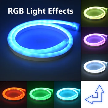 

4-8M EU plug AC 220-240V Waterproof Flexible Neon LED Strip 12W/M 120LEDs/M Warm/Cool White For Advertising Signs Letter Sign