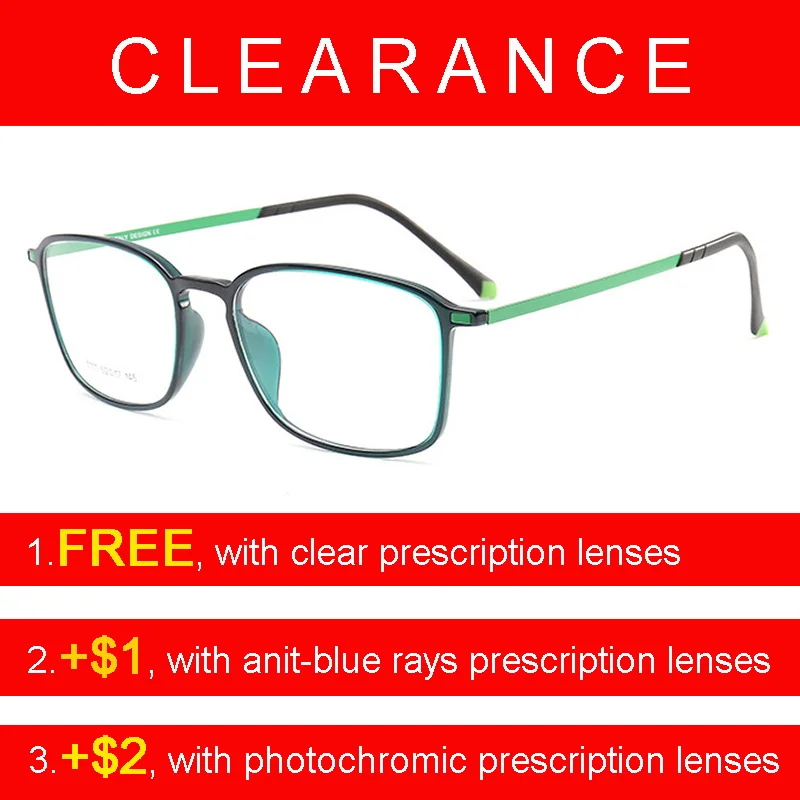 Clearance Prescription Lenses Men Women Simple Eyeglasses Frame Ultra