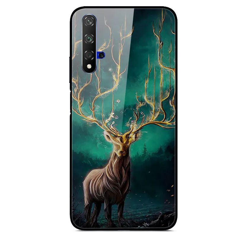 3D Cat Print Tempered Glass Phone Case Cover