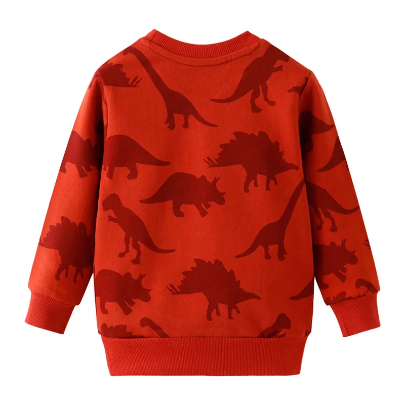 Jumping meter/Новое поступление; свитера для мальчиков на осень и весну; детская хлопковая одежда; топ с принтом животных; толстовки с динозаврами для мальчиков