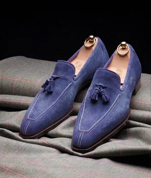 

Men Shoes Low Heel Fringe Shoes Dress Shoes Brogue Shoes Spring Ankle Boots Vintage Classic Male Casual YK294