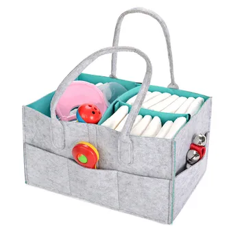 

New Creative Gray Felt Diaper Storage Bag Baby Diaper Storage Multi-function Storage Box Storage Tool Home Tools