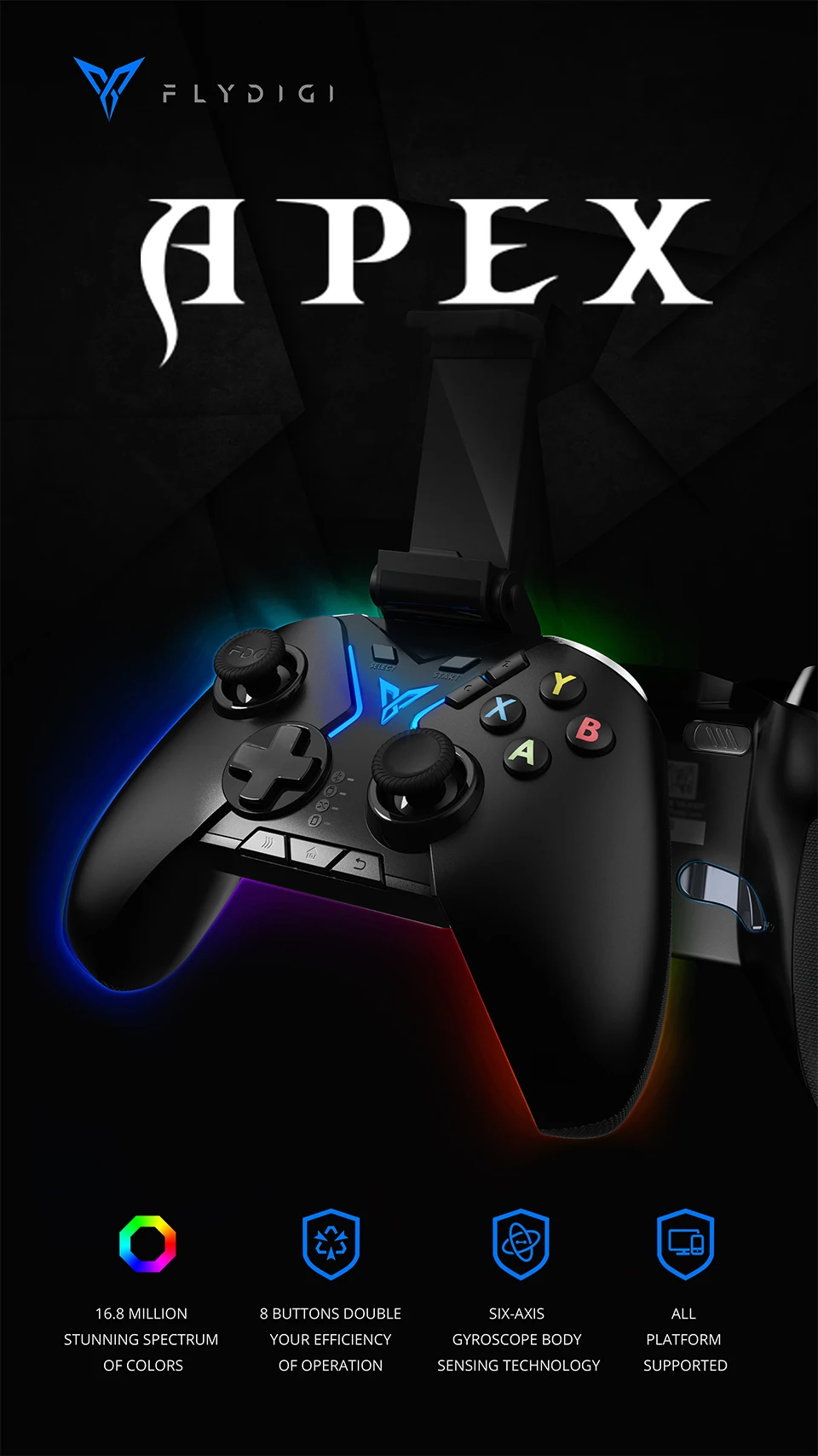 Flydigi Apex E スポーツ Bluetooth Pubg 携帯ワイヤレスゲームコントローラ 電話ホルダー ゲームパッド Pc 携帯電話用パッド ゲームパッド Aliexpress