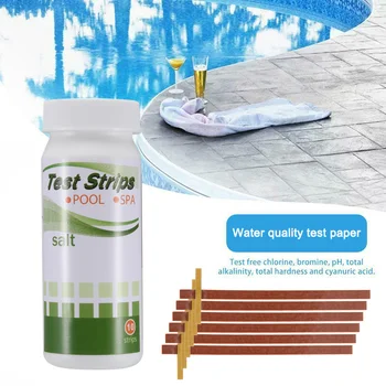 

New Swimming Pool Spa Water Test Strips Tool Chlorine Bromine PH Alkalinity Cyanuric Acid XD88