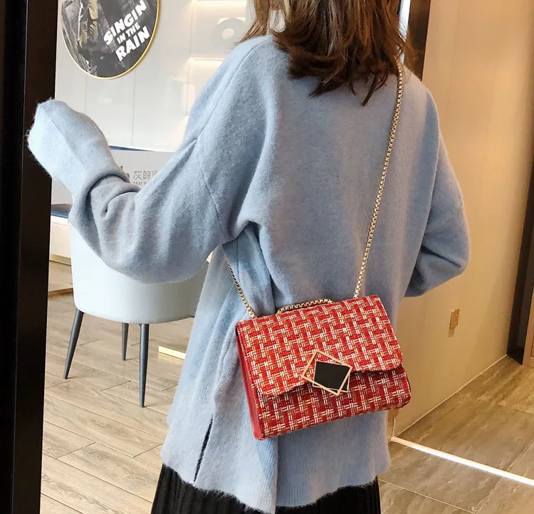 Сумки через плечо для женщин кожаные сумки женская наплечная сумочка на цепочке модная переносная тканая сумка-тоут женская сумка-мессенджер