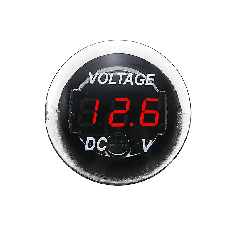 12V-24V Car Motorcycle Universal Waterproof Mini LED Digital Display Voltmeter Red/Green/Blue Light Digital Display