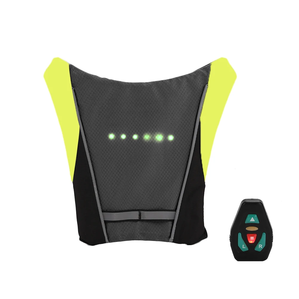 dark gray Steering Light Backpack 2.4GHZ LED Warning Glowing Wireless Remote Lithium Battery USB Motion Riding Backpack Pendant - Цвет: dark gray