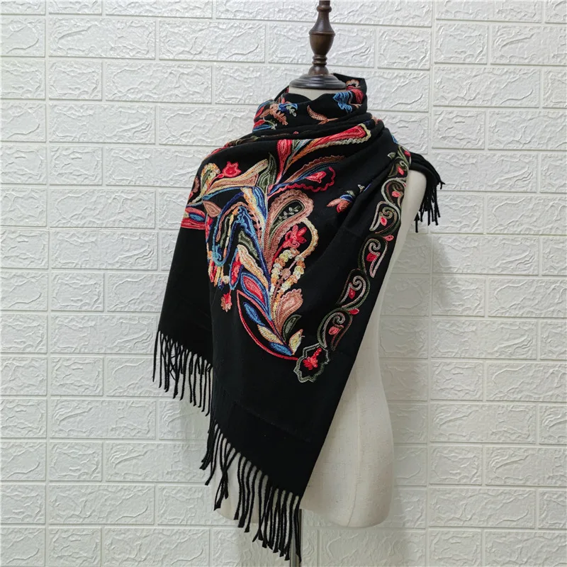 Women Thick Wrap Shawl Ladies Wool Pashmina Scarf Fashion Autumn Winter Warm Cashmere Scarves High Quality Tassels photo