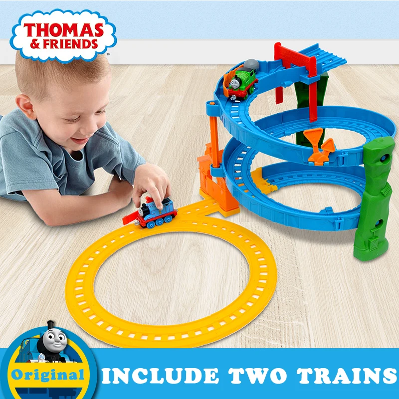 

Original Thomas and Friends Percy Raceway Train Track 1:43 Diecast Children Educational Car Toy Trackmaster for Kids Playset