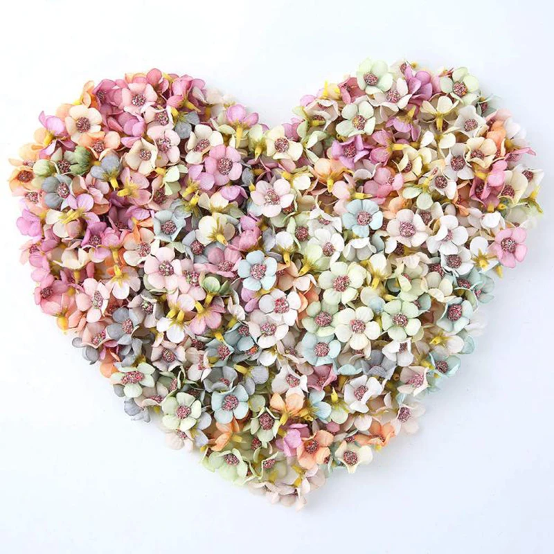 50&100pcs Mini Silk Multicolor Daisy Artificial Flower Heads For Wedding Wreath Scrapbooking DIY Gifts Candy Box Home Decoration