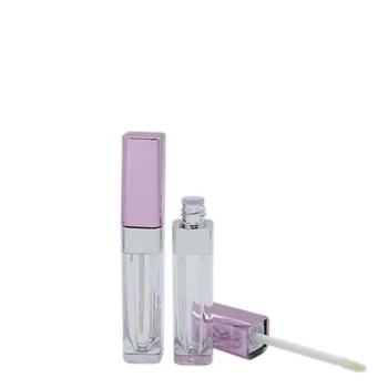 

5ml Purple Lip Gloss Tubes Empty Lip Glaze Bottle Square Tube Pink Cap Lip Stick Cosmetic Packing Diy Container