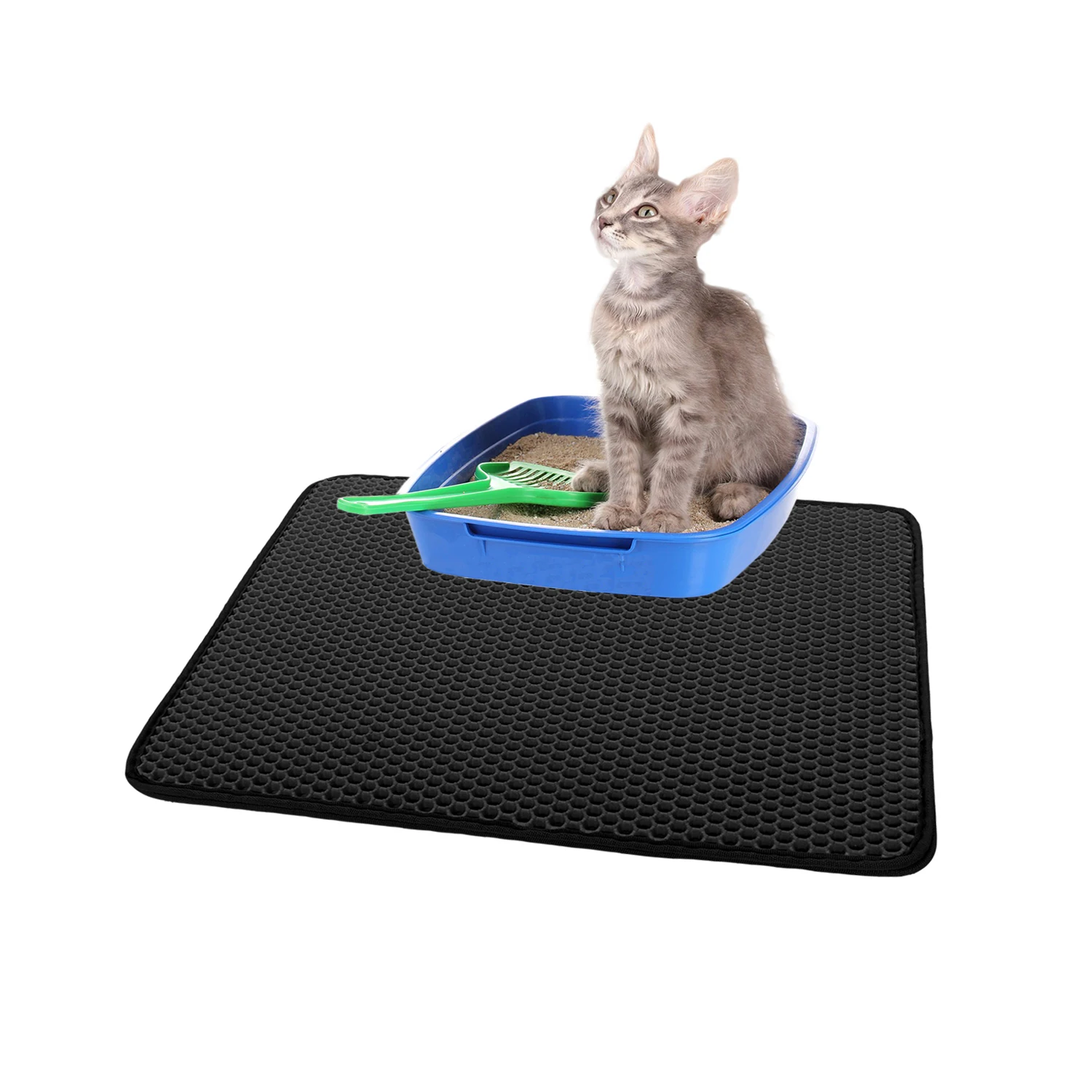 

Waterproof Pet Cat Litter Mat Foldable EVA Double-Layer Cats Mat Bottom Non-slip Pet Litter Cat Mat Layer Pet Litter Catcher Mat