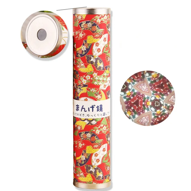 1Pc Japanese Style Kaleidoscope With Metal Cover Toy Nostalgic Special Paper (Random Color) 2