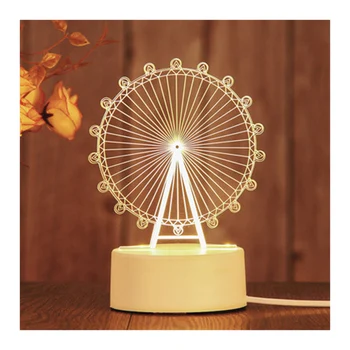 

3D Acrylic Night Light LED Light Table Bedroom Lamp Graphic Lights 4W JDH88