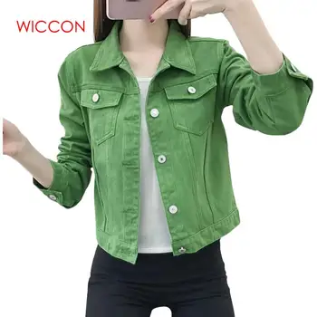 

Women Casual Jeans Jacket 2020 Spring Wear 5 Colors Autumn Short Jeans Overcoat Ladies Jackets Turn Down Collar Denim Jacket