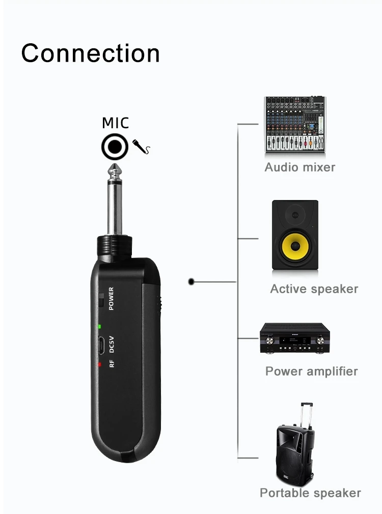 Rechargeable UHF Portable Wireless Bluetooth