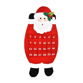 

3D Felt Haning Advent Calendar Reusable Countdown to Christmas Calendar 72XF