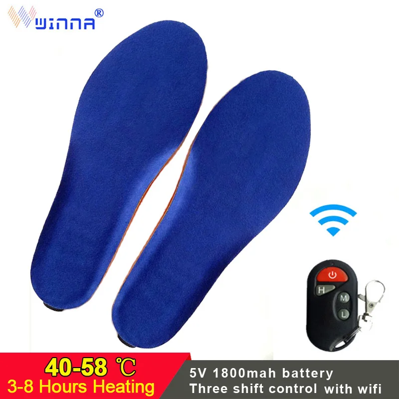 

Winter Warm Electric Heating Insoles with Wireless Remote Control Skiing Shoe Pads Thermal Heated Insoles for Outdoor Camping