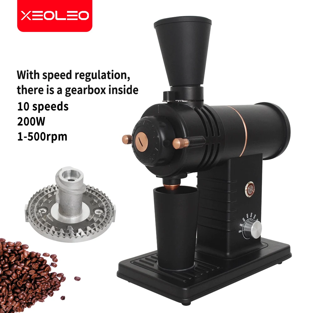 XEOLEO 전기 커피 그라인더, 샤크 투스 커피 밀러, 메이크 필터 커피 머신에 적합, 200W 커피 머신, 78mm전기식