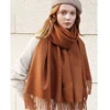 High Quality Cashmere Scarves Women 2024 New Winter Thicken Warm Soft Pashmina Shawls Wraps Solid Female Wool Long Tassel Scarf 2