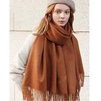 High Quality Cashmere Scarves Women 2024 New Winter Thicken Warm Soft Pashmina Shawls Wraps Solid Female Wool Long Tassel Scarf 2