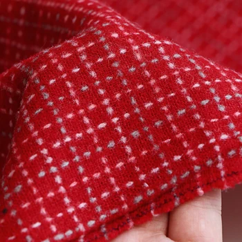 

High quality spring and autumn wool fabric Dark red embroidery tissu Coat, skirt, suit, woolen cloth fabrics
