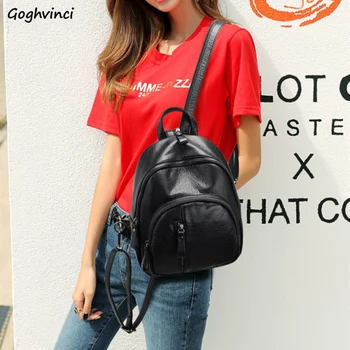 

Mini Backpacks Women PU Leather Leisure Elegant Chic Simple Bag Fashion Womens Korean Style Backpack All-match Ins Harajuku New