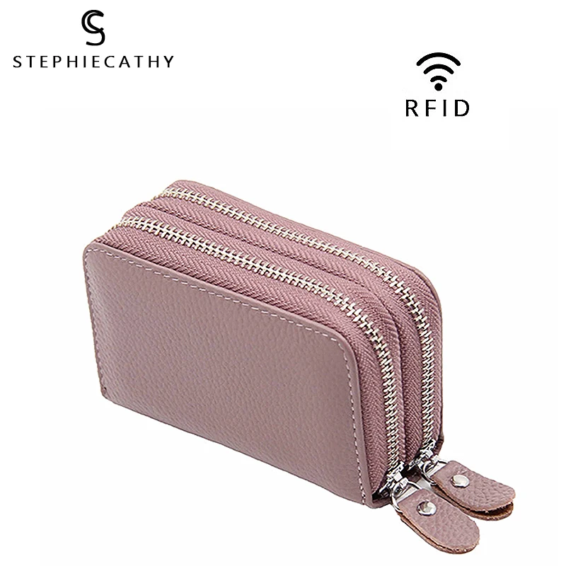 SC Женский кошелек из натуральной кожи RFID функциональный с защитой от