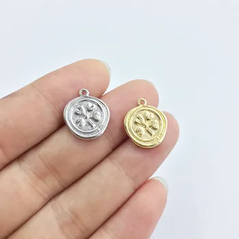 

Eruifa 20pcs 12mm Pretty Coin with Glover Print Zinc Alloy necklace,earring bracelet jewelry DIY handmade 2 colors