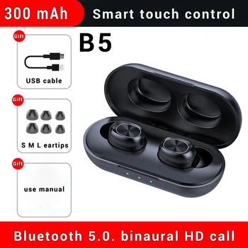 

TWS b5 Wireless Bluetooth Headsets VS Redmi Airdots Earbuds Wireless Earphone with Mic for iPhone Xiaomi Huawei Samsung