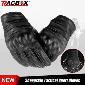 

A pair of Motorcycle Sheepskin Tactical sport Gloves Black Keep warm Wear resistant gloves mountaineering Racing outdoor sports