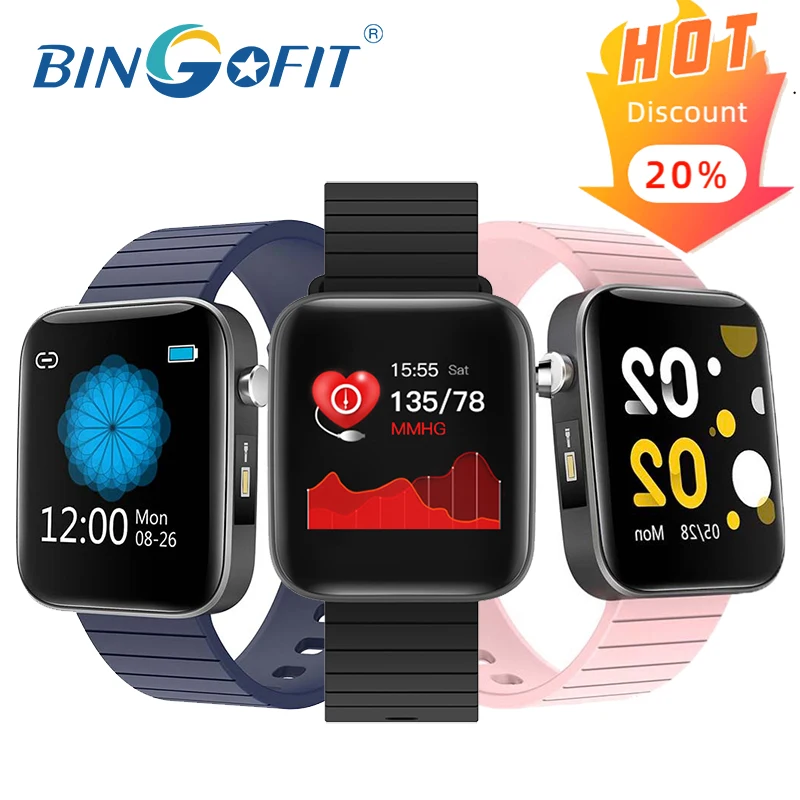 

BingoFit T68 Smart Watch Men Body Temperature Measure 1.54'' Big Screen Smart Bracelet Heart Rate Blood Pressure Oxygen Monitor