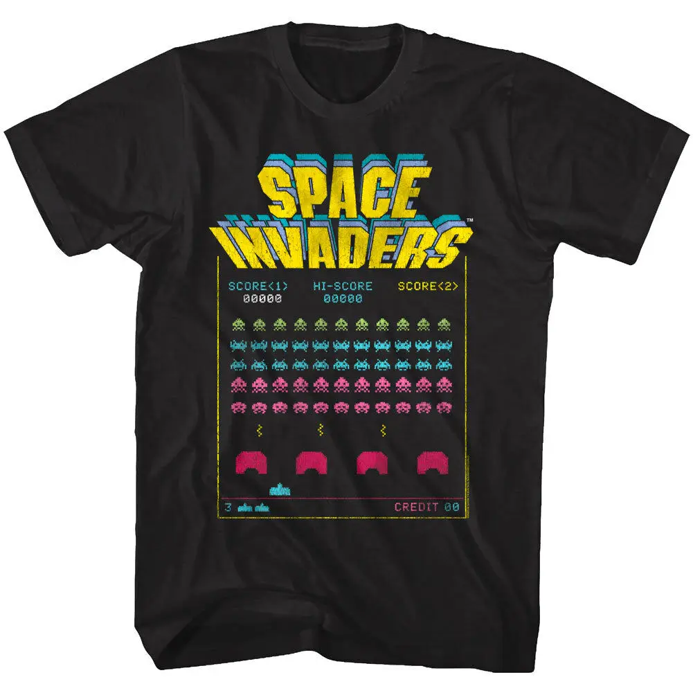 

Space Invaders Alien Battle Arcade Game Men's T Shirt Atari Hi-Score Vintage Top Printed Men T Shirt Clothes top tee