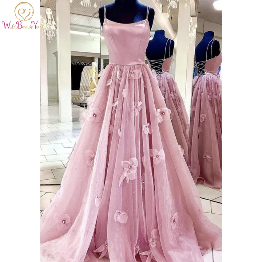 2020 Pink Prom Gown Tulle Floral Crystal Abendkleid Lang Spaghetti Strap Scoop Neckline A Line Walk Beside You
2020 Pink Prom Gown Tulle Floral Crystal Abendkleid Lang Spaghetti Strap Scoop Neckline A Line Walk Beside You