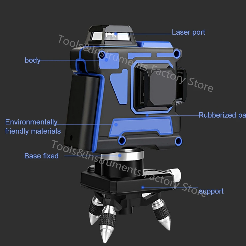 3D 12 линия Osram синий лазерный уровень 360 самонивелирующийся Горизонтальный Вертикальный крест супер мощный лазерный луч USB более высокая видимость