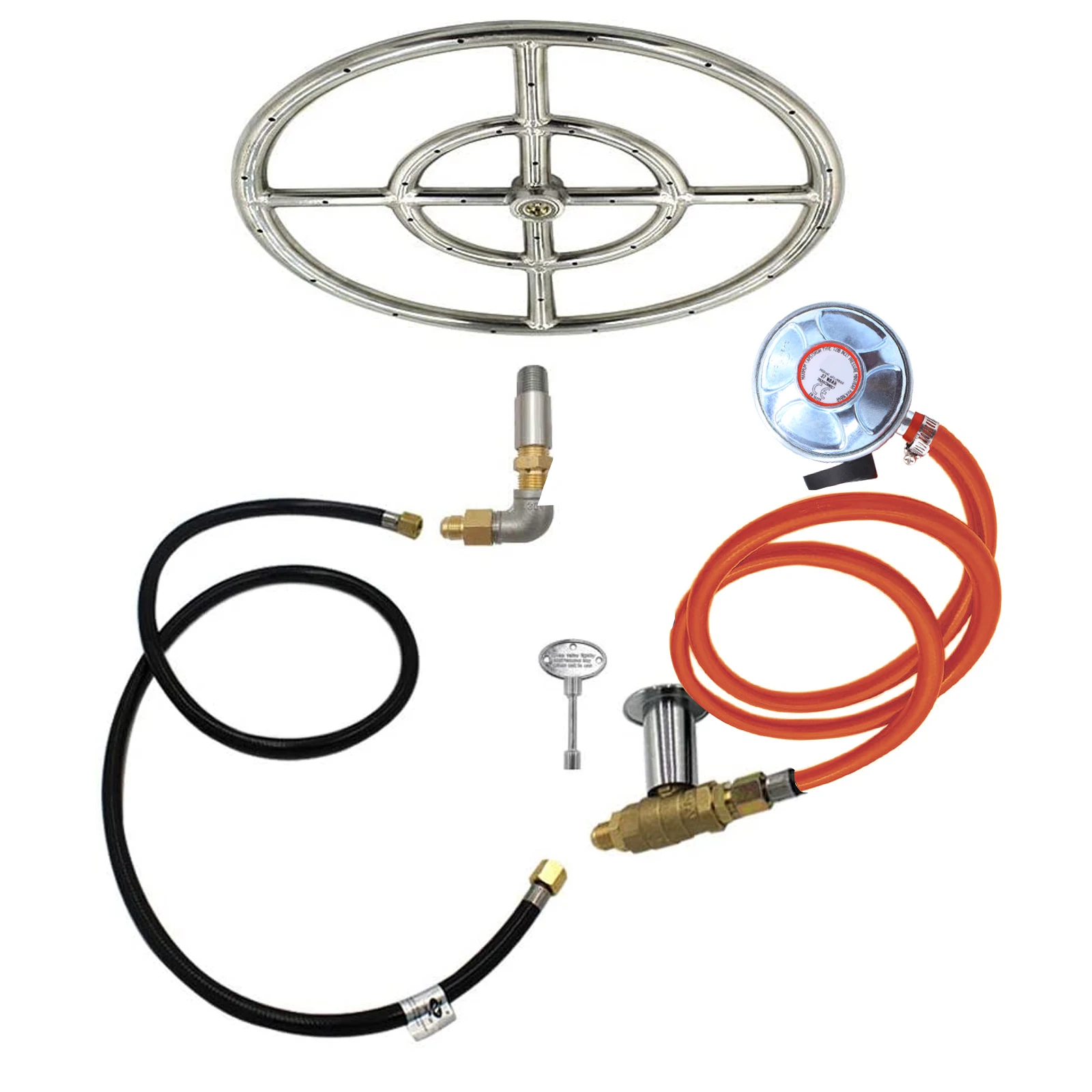 MENSI Propane Fire Pit Gas Control Assembly Kit Air Mixer Valve with Regulator for United Kingdom Max 90000 BTU without Burner