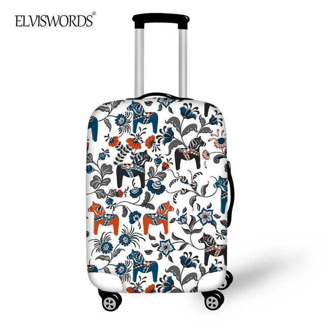 ELVISWORDS аксессуары для путешествий, чемодана крышка мультфильм животных узор упругие толстые Дорожный чемодан на колесиках защитные чехлы - Цвет: HM156