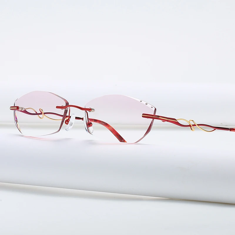 

ZIROSAT 58125 Rimless Gold Glasses Frame Women Light Weight Optical Rim Eyeglasses Frames Prescription Myopia Spectacles