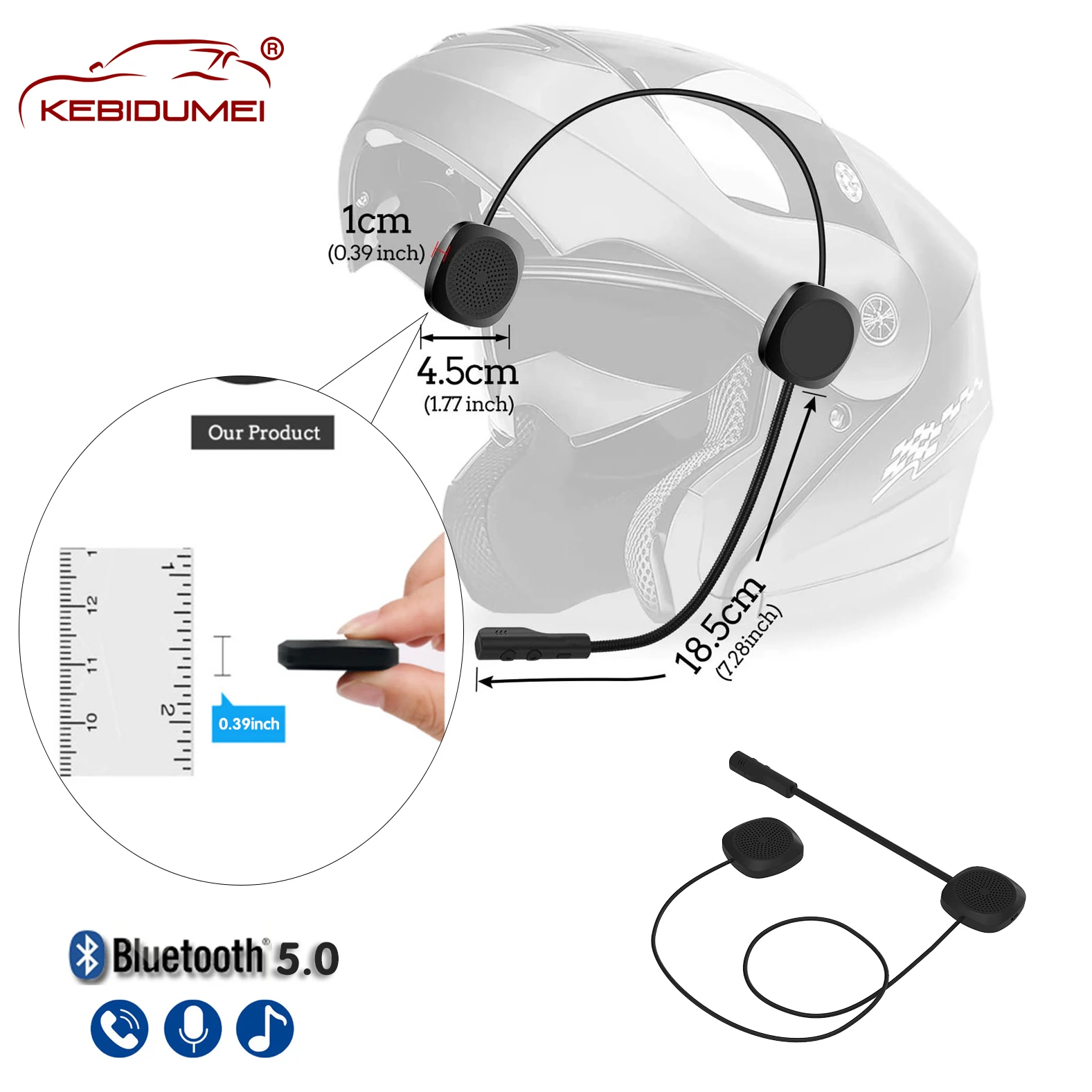 Universal Motorcycle Wireless Bluetooth Helmet Headset Headphone Speaker Call 