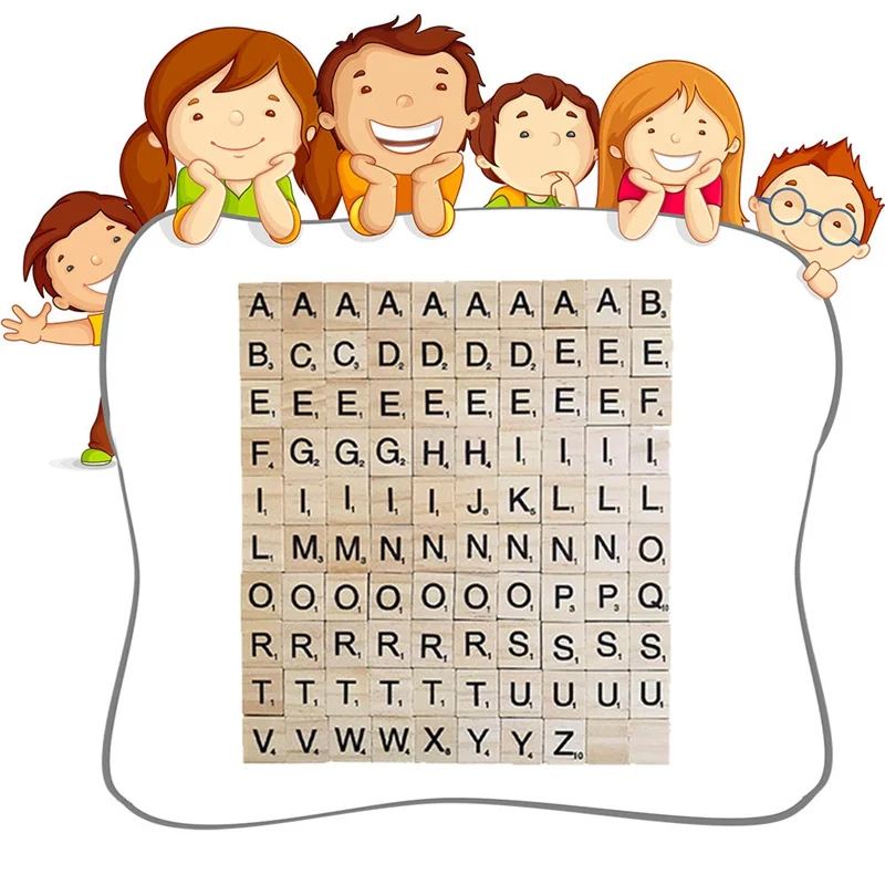 Игрушки 100 шт./упак. креативная Новинка деревянная плитка Scrabble цветные буквы цифры для рукоделия деревянная игрушка с алфавитом