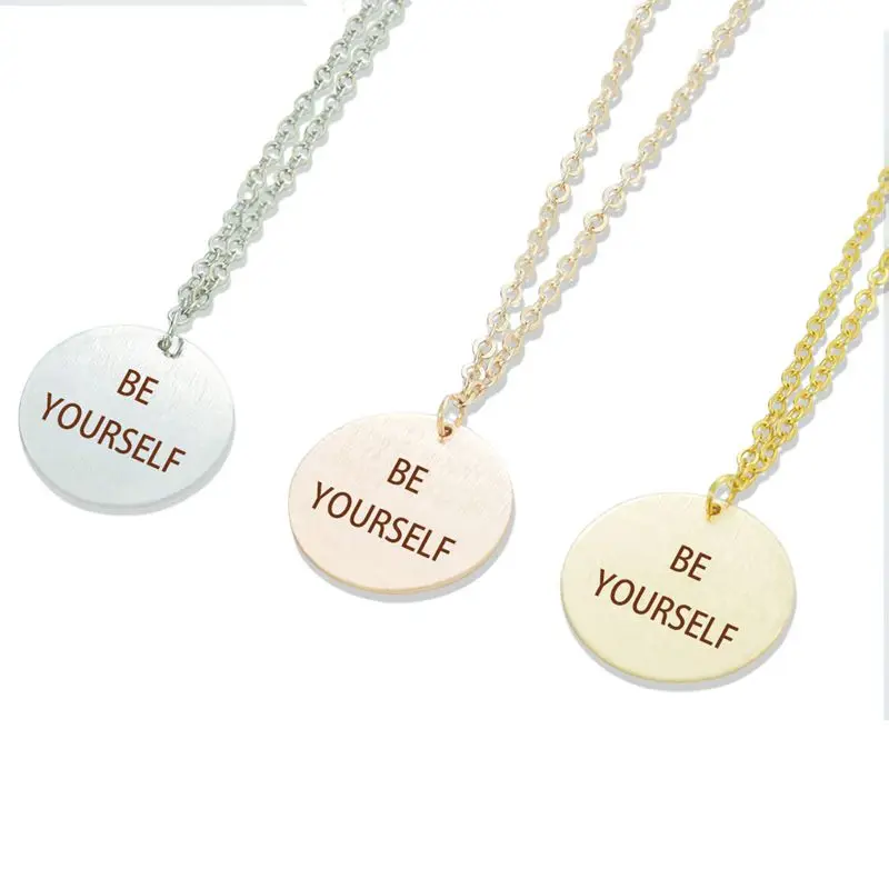 &quotBe Yourself&quot ожерелье с подвеской в виде букв тон Свитер Цепочка Ожерелье простым