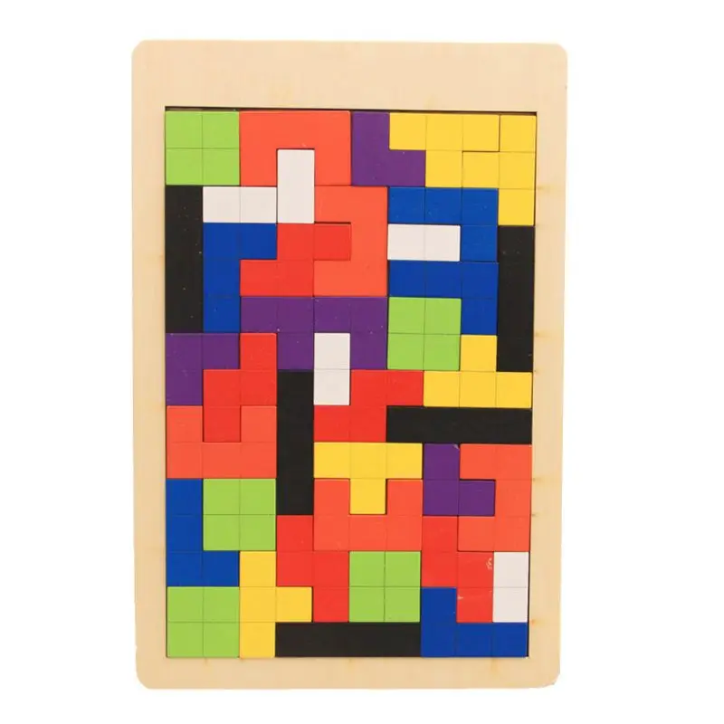 Деревянные Tangram красочные геометрические формы головоломки детские развивающие игрушки CORB - Цвет: 3