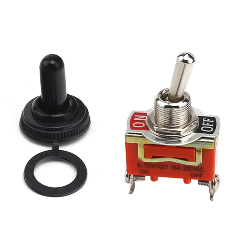 

5pcs 30A 125V SPDT Toggle Switch On/Off With Cap 2 Terminal Car Boat Waterproof