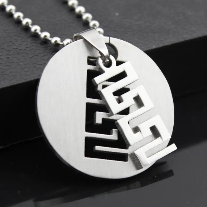 Мужское Ожерелье Из Нержавеющей Стали С Вырезанным узором и круглыми карточками