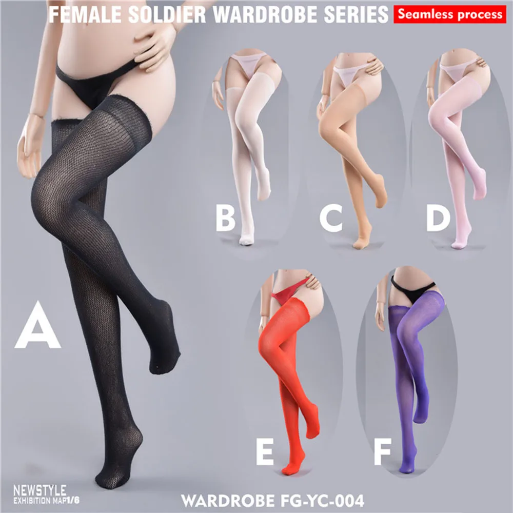 

FG-YC-004 1/6 Sexy Female Soldier Clothes Wardrobe Series Seamless Seamless Legs Socks 6 Colors Model for 12'' Body Accessory