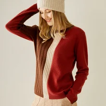Aliexpress - Tailor Shop Custom Made Color-blocking Pure Cashmere Sweater Loose Pullover Sweater Inside and Outside Wear Fashionable Sweater