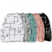 Модные толстовки для мужчин/женщин, Геометрическая клетчатая Повседневная Толстовка с капюшоном, белая толстовка с длинным рукавом Harajuku, Мужская толстовка размера плюс M-4XL