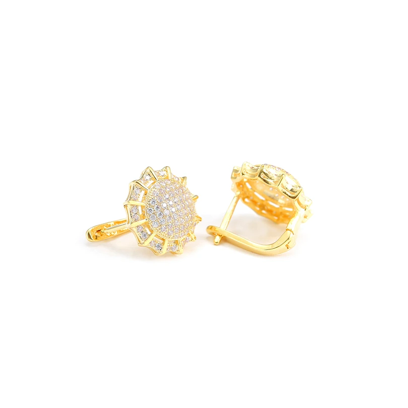 new delicate CZ Zirconia hoop earrings oorbellen pendientes aro earring hoops luxury sunflower earing circle